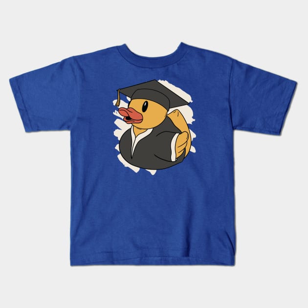 Cute Graduate Rubber Duckie // Cap and Gown Rubber Ducky Kids T-Shirt by Now Boarding